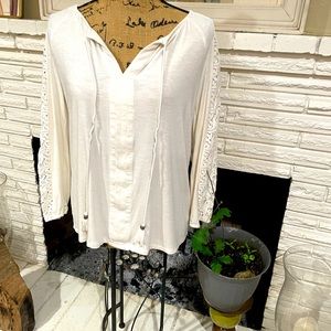 Lace boho ladies cotton top